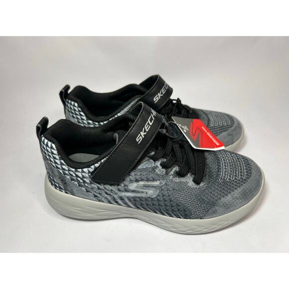 Skechers Microspec Max Sneakers Black Gray Knit Mesh Boys NWT Lightweight - Picture 3 of 9